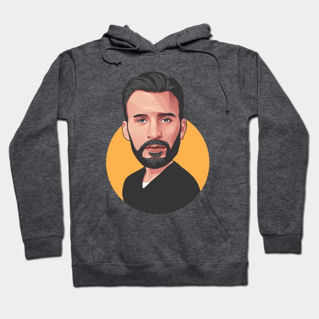 Chris Evans Portrait Hoodie by ramaart12